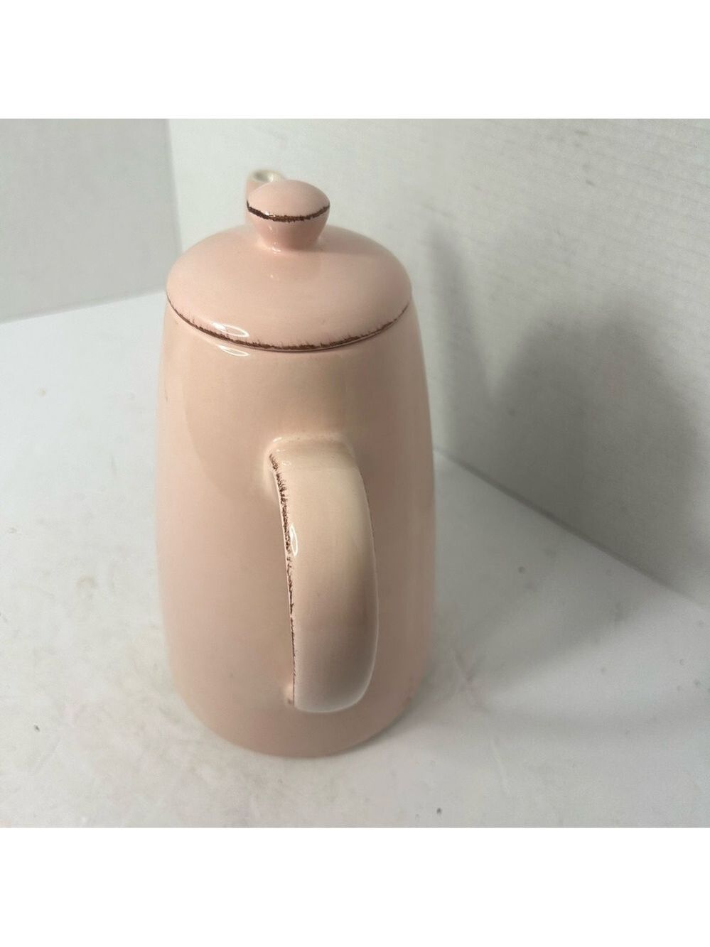 Pottery Barn Blush Pink Ceramic Teapot Tea Party English Garden Event - Picture 2 of 7